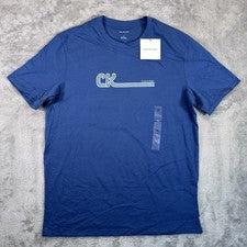 Camiseta Calvin Klein Para Hombre Clásica Estilo Crew Camisa Con Logo Talla Mediana Nueva