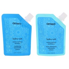 Champú hidratante intensa Amika Hydro Rush paquete combinado de 2 oz y acondicionador de 2 oz