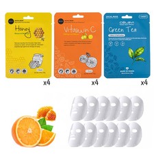 12 unidades Mascarillas Faciales Hidratantes Cuidado Facial Piel Hidratante Spa Tratamiento de Belleza