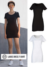 Mujer Camiseta Larga Vestido Liso En Blanco SF Skinnifit Damas Moda Regalo Ropa