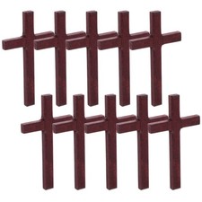 10 Piezas Accesorios Decoración Hogar Cruces de Palma Habitación Mini Madera Sostenible Mano