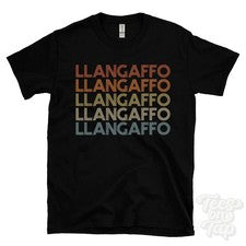 CAMISETA ESTILO RETRO REPETIDA LALANGAFFO para hombre y mujer Reino Unido top name regalo