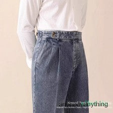 Pantalones de mezclilla de cintura alta británicos para hombre Pantalones largos de vestir Gurkha Pantalones informales