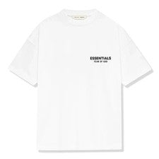 Camiseta Fear of God Essentials blanca brillante para hombre M camiseta suelta de gran tamaño nueva con etiquetas SS25