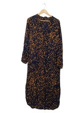 VERO MODA Vestido Mujer S/36 Manga Larga Animal Print Camisa Blusa Viscosa