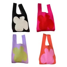 Bolso Bandolera Mujer Flor Tejido Bolso Moda Casual Mujer Bolso de Compras