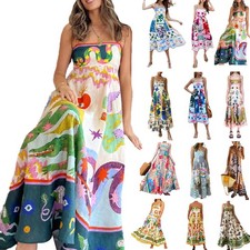 Primavera Para Mujer Nuevo Estilo Elegante Cintura Alta Estampado Correa Informal Moda Vestido