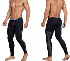 Pantalones largos Clever Astist estilo negro # 0318 ropa deportiva para hombre nuevos con etiquetas inserciones transpar