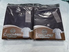 CottonNet Supreme Camiseta Cuello Redondo Manga Corta Talla 3XL Camisa Negra Paquete de 2