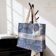 Bolso de Mano Dioriviera Azul Plams DIOR Belleza VIP Grande NUEVO
