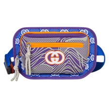 Auténtico Bolso Cinturón de Hombro Gucci GG Jersey Nylon Goma Cintura 752102 $1200