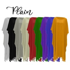 Liso Vestido Kaftán Mujer XXL Tamaño Libre Talla Grande Moda Ropa Mujer Curva