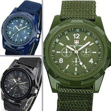 OROLOGIO ANALOGICO QUARZO POLSO UOMO TESSUTO VERDE GEMIUS ARMYV BLU NERO tu