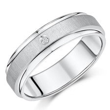 Anillo de boda de diamantes de compromiso de 7 mm para hombre