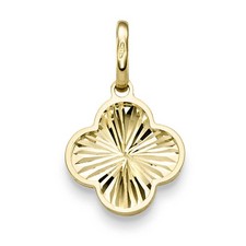 Colgante trébol flor 18,5x12,5mm oro 585 oro amarillo diamantado brillante