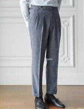 Pantalones rectos de cintura alta estilo británico Gurkha informales para hombre