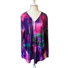 Túnica pulóver ligera Tendency nueva con etiquetas 1/4 cremallera para mujer XXL vibrante elegante informal