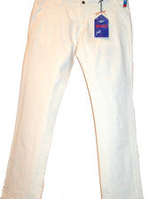 Pantalón Pantalón Italia Informal Algodón Blanco Azul Avantage Para Hombre Talla US 40 EU 56