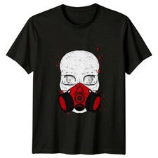 Calavera con máscara de gas Moda Hombre Camiseta Mujer Camiseta Gráfica...