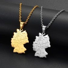 Colgante Alemania con cadena collar acero inoxidable bisutería nación alemana