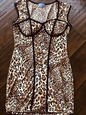 Sexy Mini Vestido Para Mujer Estampado Animal Bodycon Fiesta Cóctel Noche M