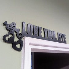 Love You Bye Hearts Pasillo Lavabo Letrero Puerta Topper Hombre Cueva Hogar Bar Decoración LH