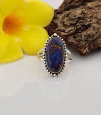 Anillo Turquesa Cobre Púrpura Plata de Ley 925 Algunas Tallas Disponibles MO1820