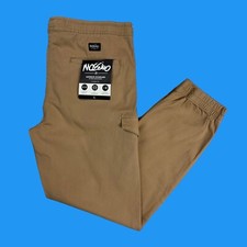 Pantalones Mossimo Para Hombre Talla Grande Superior Estándar Elastizados Calce Clásico Carga Beige