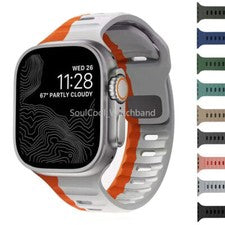 Correa deportiva de silicona iWatch para Apple Watch Ultra 3 Series 11 10 9 8 7 SE3