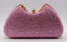 Bolso de mano vintage de noche con estrás cartera sin asas fiesta boda cartera/rosa Y462