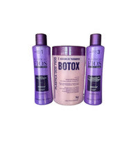 KIT PLASTICA DOS FIOS CHAMPÚ DESINTOXICANTE, ACONDICIONADOR Y TOX PARA CABELLO DAÑADO Kit
