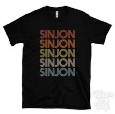 CAMISETA SINJON ESTILO RETRO REPETIDO para hombre y mujer novedad genial nombre regalo