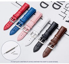Correa de reloj de cuero genuino de calidad colorida pulsera con hebilla de pasador 10-24 mm