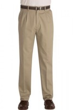 PANTALONES DE VESTIR 100 % ALGODÓN tostados estilo Edwards #2630 para hombre talla: 32 longitud sin dobladillo