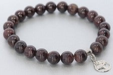 Granat Kugel 8mm Stretch Armband & Baum des Lebens - individuelle Größe AB47