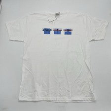 NUEVO CON ETIQUETAS Camiseta Gráfica Hombres Mediana M Blanca Americana Patriótica Libélula Top