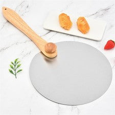 Espátula de pizza pelada con mango de madera plegable acero inoxidable herramienta deslizante