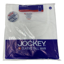 Camiseta Jockey Clásica Hombre Alto Blanca 2 Pk Estilo 1692 Vintage 2003 Talla XL EE. UU.