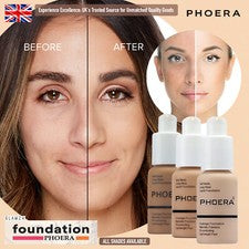 PACK DOBLE - Corrector de maquillaje facial cobertura completa base piel mate Phoera Reino Unido