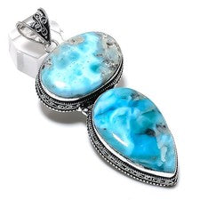 Colgante Joyería Plata Esterlina 925 Piedras Preciosas República Natural 3.35" e000