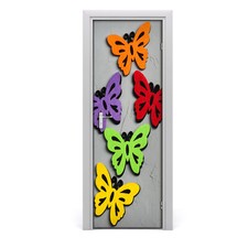 Pegatina Puerta Tulup 75x205cm Pegatina Decorativa - Mariposas Coloridas