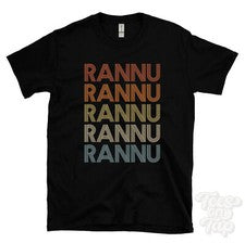 CAMISETA RANNU ESTILO RETRO REPETIDO Hombre y Mujer Novedad Genial Nombre Regalo