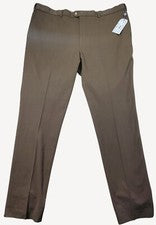 Pantalones de vestir estilo clásico de sarga marrón Bensol para hombre talla 44 sin dobladillo nuevos con etiquetas