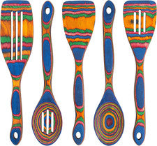 Juego de 5 Utensilios de Madera Pakka, Cucharas de Cocina para Cocinar y Servir"