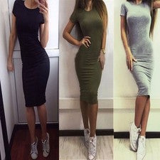 Moda Elegante Vestido Bodycon para Ocio Clubwear Lápiz Sexy Manga Corta