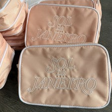 Bolsa de viaje cosmética Sol de Janeiro Peach 2026 accesorio para el cuidado de la piel de maquillaje