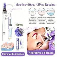 Micro bolígrafo portátil para cuidado facial juego de puntas de aguja reemplazables de 42 pines 10 piezas