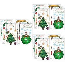 18 calcomanías de pared estilo Navidad dibujos animados decoración del hogar ventana tienda