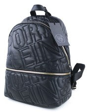 Plein Sport Tess Bolso OS Negro Cierre Cremallera Mochila 2 Asas Acolchada
