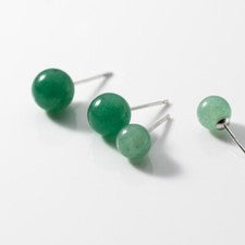 Pendientes Plata 925 Bola Aventurina (Jade Indio), Pendientes Mujer Verde